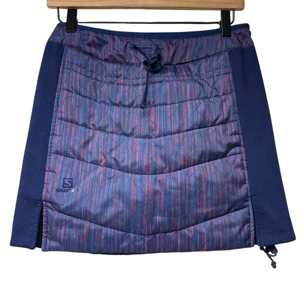 Salomon Women’s XS Insulated Skirt PrimaLoft Pertex Blue Purple Outdoor Ski Hike